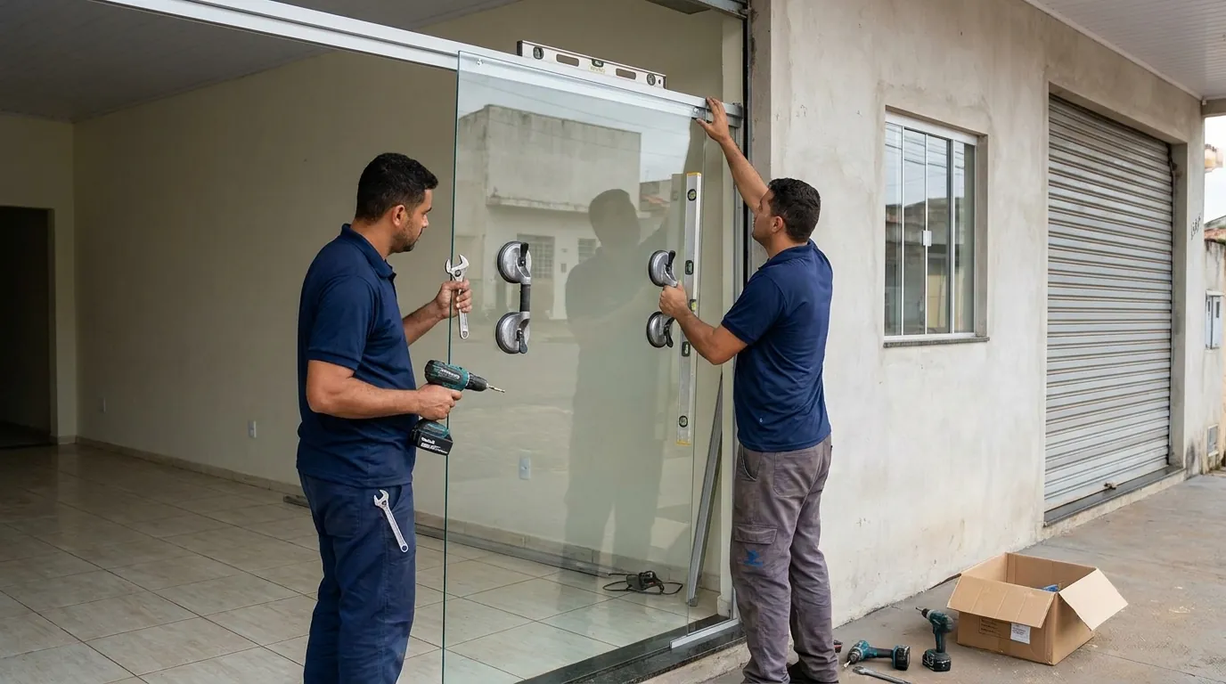 Troca de Puxador e Fechadura do Box em Uberaba‑MG